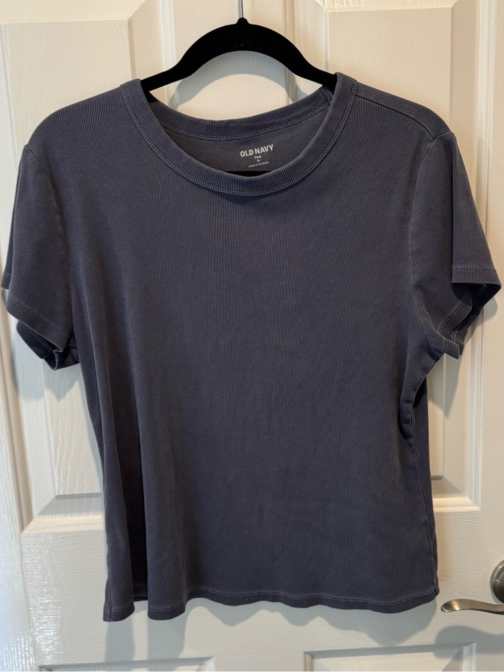 Old Navy Classic Short Sleeve Snug Ribbed Tee - Slate Blue Size XL